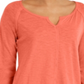 Style & Co Women's Split Neck Tunic Orange Size Large