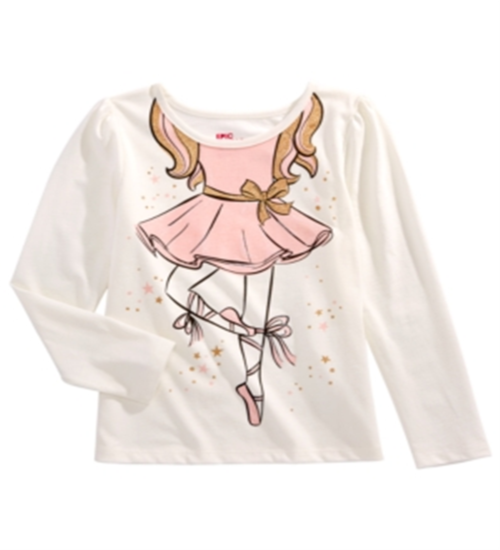 Epic Threads Little Girl's Ballerina T-Shirt White Size 6