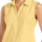 Charter Club Women's Cotton Pique Sleeveless Shirt Yellow Size 6