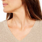 Karen Scott Women's Cotton Ribbed Marled Sweater Brown Size Petite Small