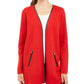Charter Club Women's Solid Overcoat Jacket Red Size Petite Medium