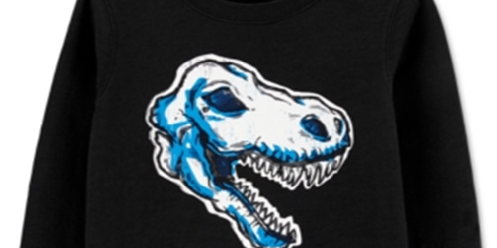 Carter's Boy's Dinosaur Slub Jersey Tee Black Size 8
