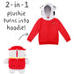 Cubcoats Transforming 2 in 1 Unisex Marshall 2-in-1 Stuffed Animal Hoodie Red