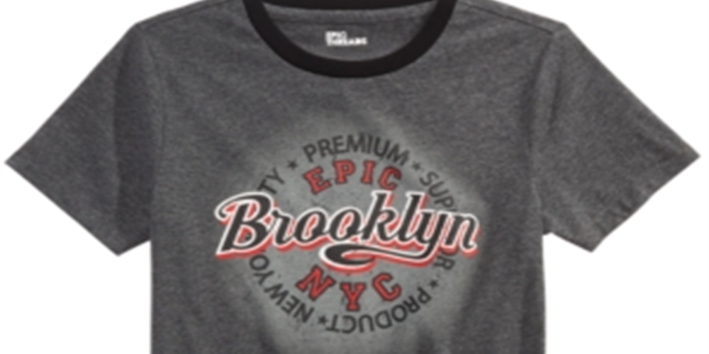 Epic Threads Big Boy's Brooklyn Epic T-Shirt Gray Size Large