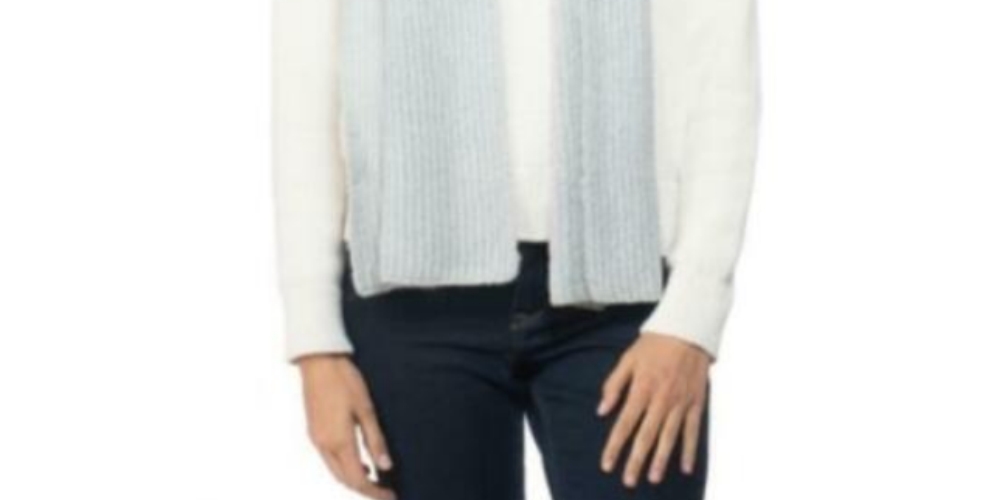 Style & Co Women's Rib Solid Grey Scarf Gray Size Regular