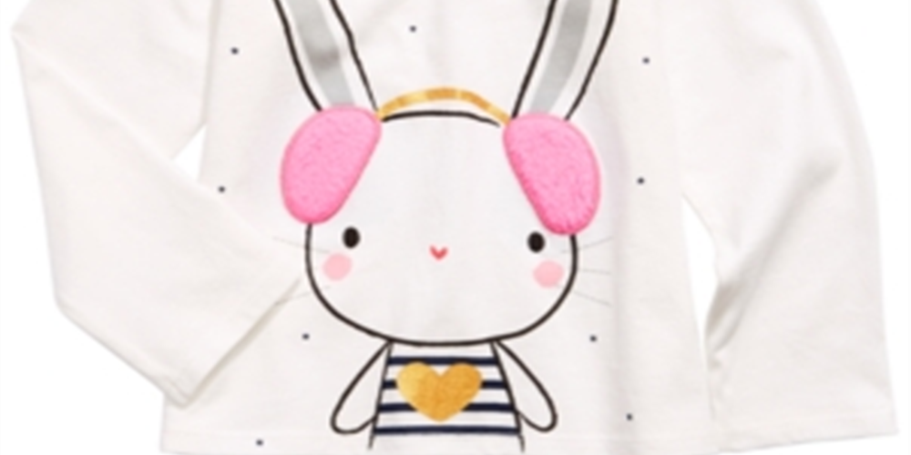 First Impressions Infant Girl's Bunny Print T-Shirt White Size 6-9MOS