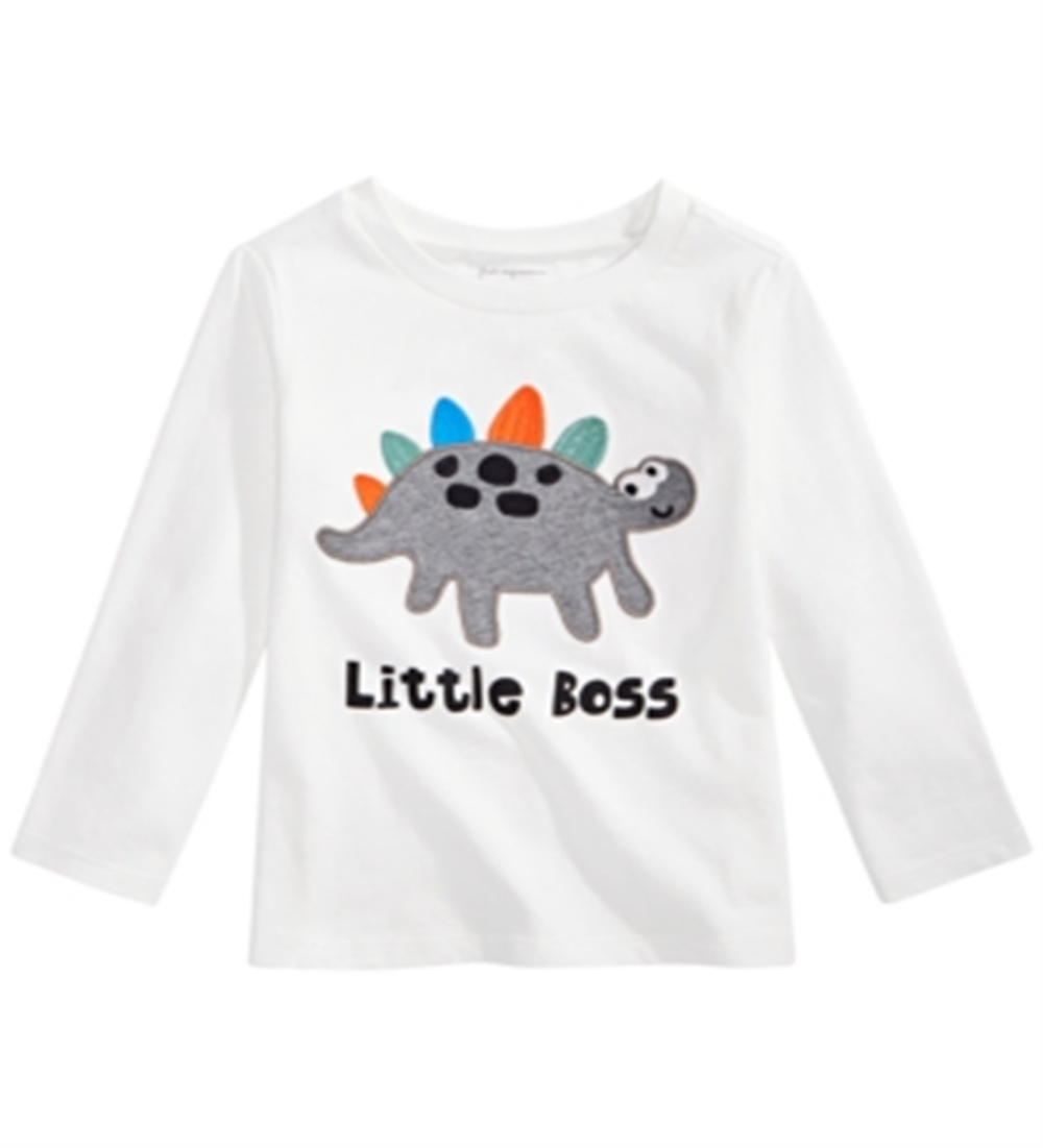 First Impressions Toddler Boy's Little Boss Dinosaur Print Cotton T-Shirt White Size 2T