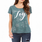 Style & Co Women's Joy Graphic Print T-Shirt Green Size Petite L