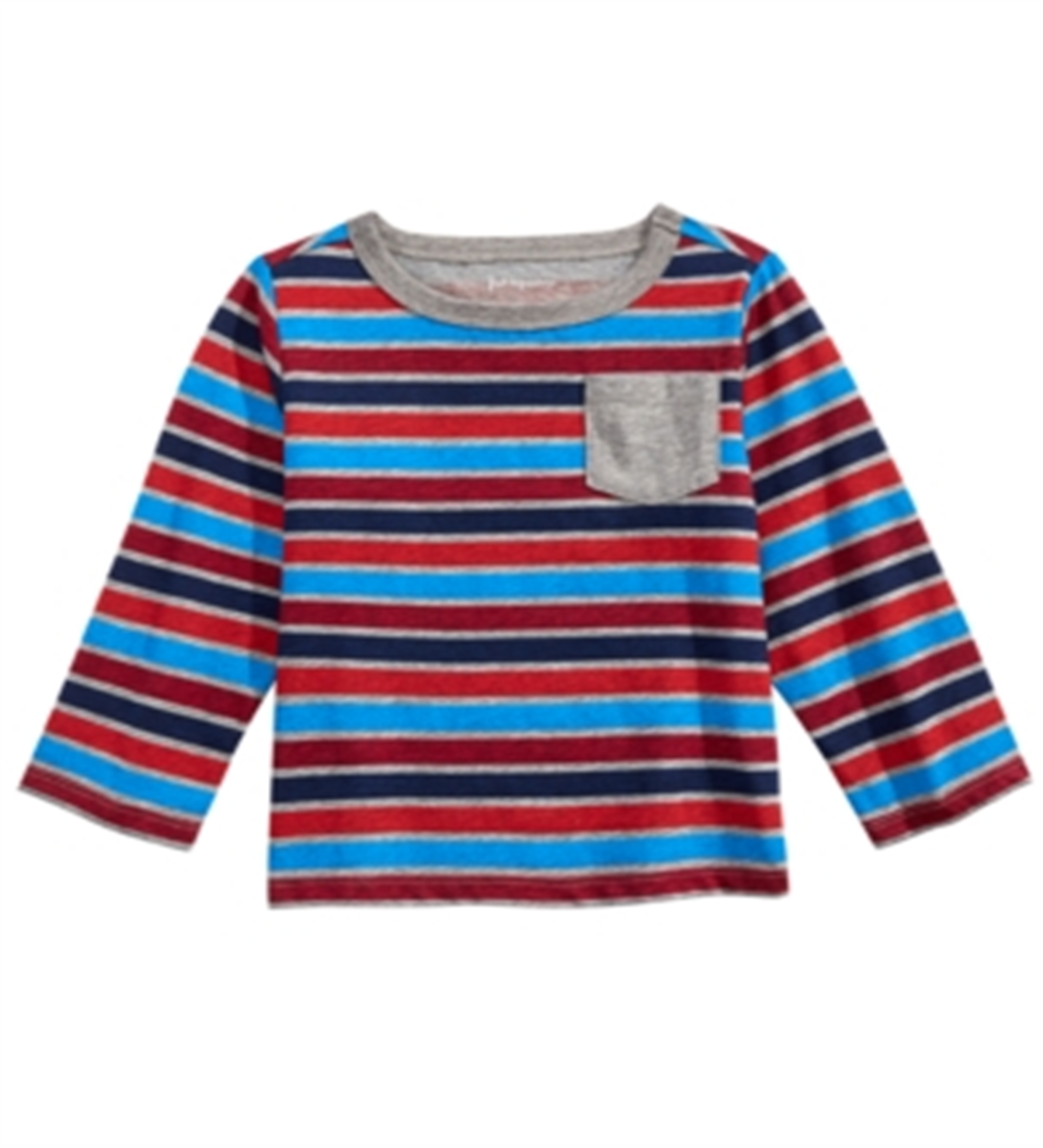 First Impressions Toddler Boy's Striped Long-Sleeve T-Shirt Gray Size 3T