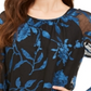 Alfani Women's Velvet Burnout Sheer Sleeve Top Blue Floral Size Medium