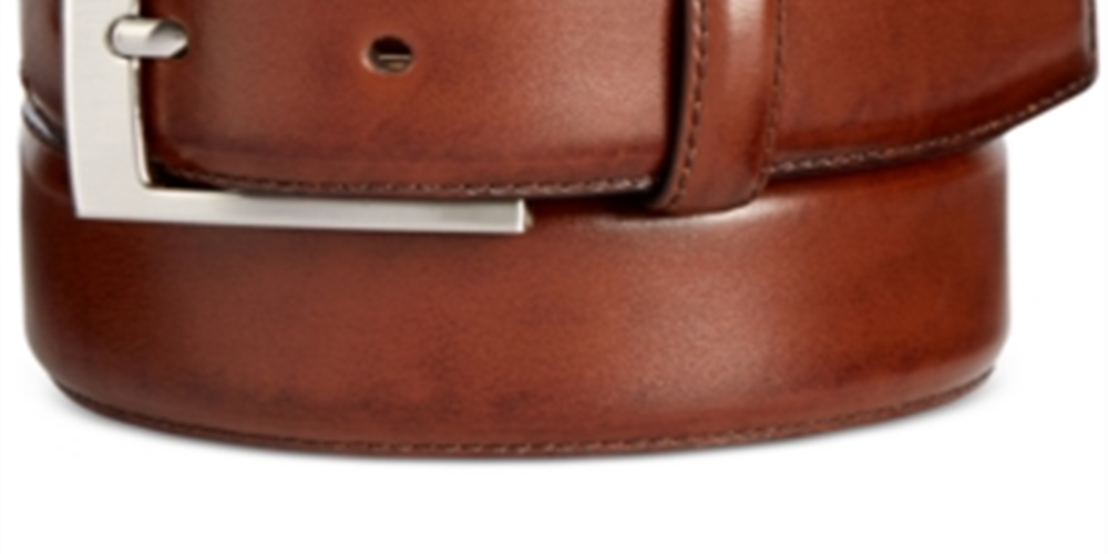 Tasso Elba Mens Leather Professional Dress Belt Brown Size 42