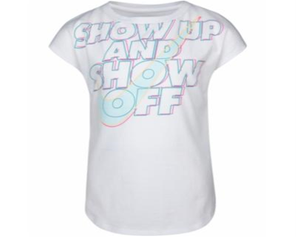 Nike Little Girl's Show up & Show Off Logo T-Shirt White Size 6X