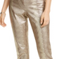 Alfani Women's Tummy Control Metallic Python Print Trousers Brown Size 18