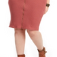 Planet Gold Women's Trendy Plus Sleeveless Zip Front Sweater Dress Brown Size 3X