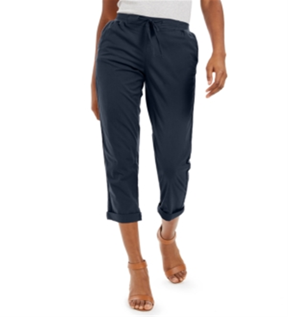 Style & Co Women's Pull on Cuffed Utility Pants Blue Size 2