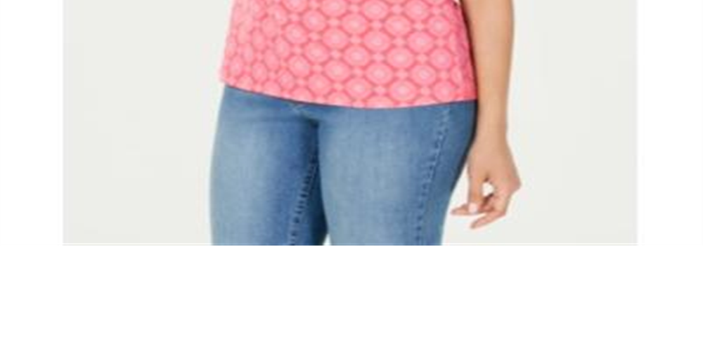 Charter Club Women's Printed Polo Top Pink Size Large