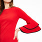 Calvin Klein Women's Bell Sleeve Above the Knee Sheath Evening Dress Red Size 8