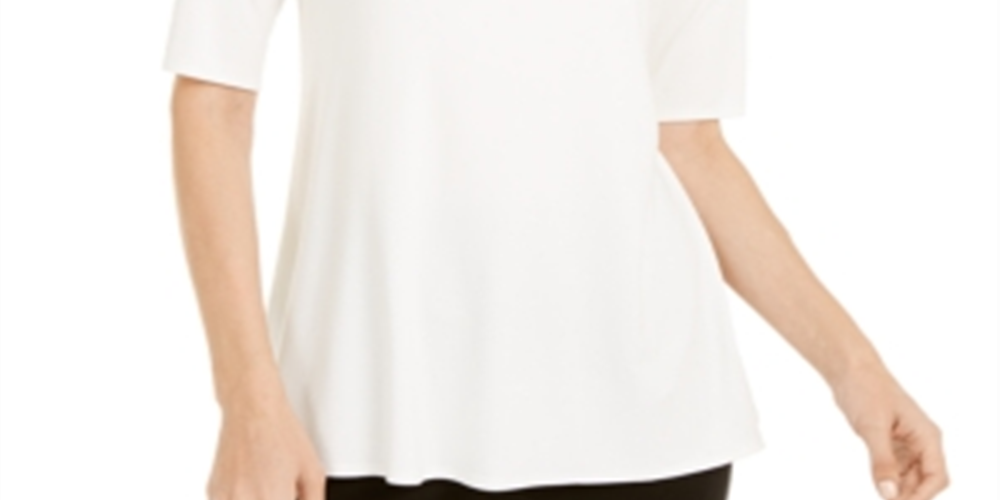 Alfani Women's V Neck Swing Tunic White Size 2XL