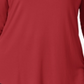 JM Collection Women's Solid Long Sleeve Turtle Neck Blouse Top Red Size 1X