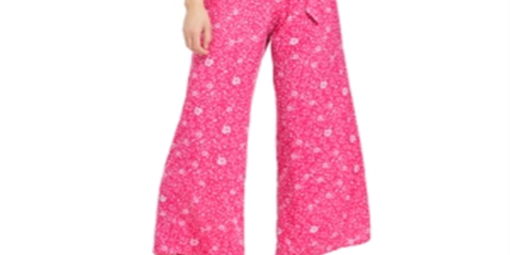 Charter Club Women's Printed Belted Jumpsuit Pink Size 16