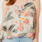 Style & Co Women's Printed Sleeveless High Low Swing Top Blush Blooms Size Petite S