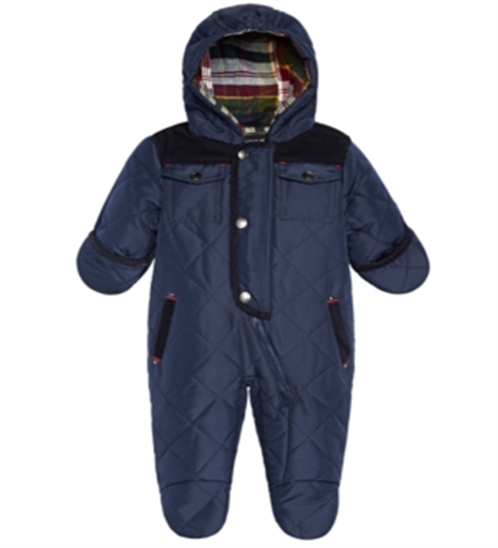 S Rothschild & Co Baby Boy's Hooded Quilted Footed Pram Blue Size 6MOS