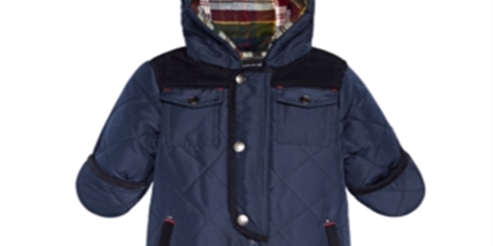 S Rothschild & Co Baby Boy's Hooded Quilted Footed Pram Blue Size 6MOS