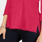 Charter Club Women's Cotton Lace Trim Top Pure Pink Size Petite Small