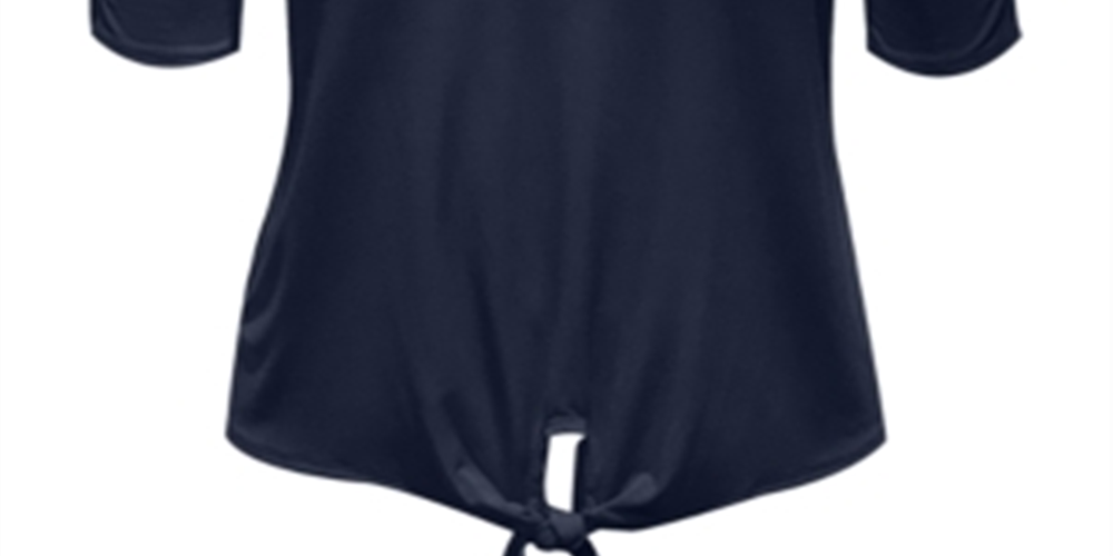 JM Collection Women's Tie Front Top Blue Size Large
