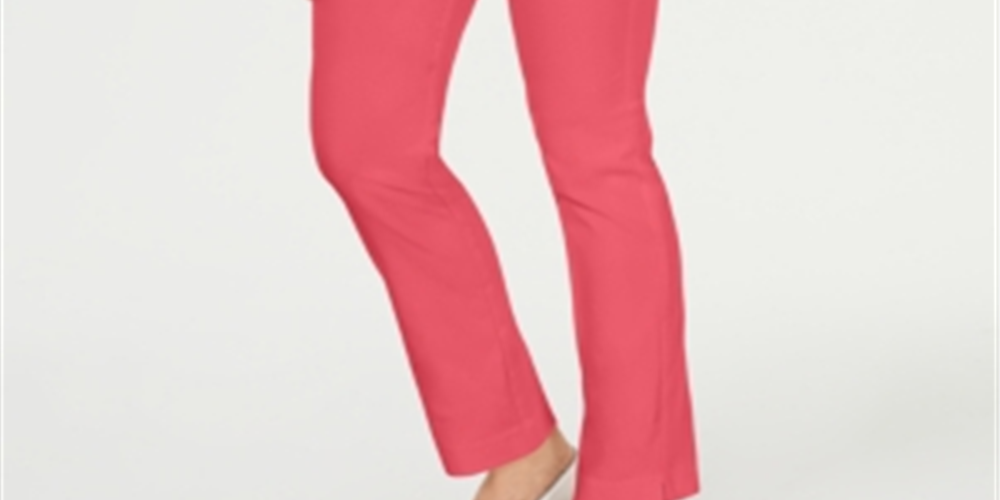 Charter Club Women's Cambridge Skinny Pull on Tummy Control Pants Pink Size 6