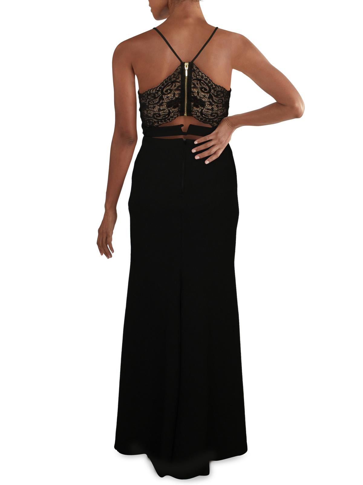 B Darlin Women's Racerback Evening Two Piece Dress Black Size 1/2