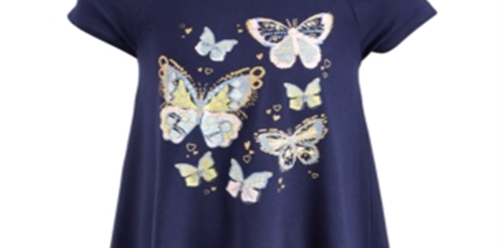 Epic Threads Toddler Girl's Butterfly Cold Shoulder Dress Blue Size 2T
