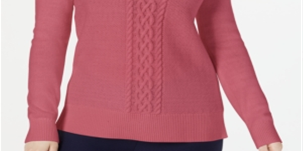 Karen Scott Women's Cable Knit Sweater Pink Size XS
