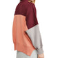 Free People Women's Block Long Sleeve Crew Neck T-Shirt Orange Size Small