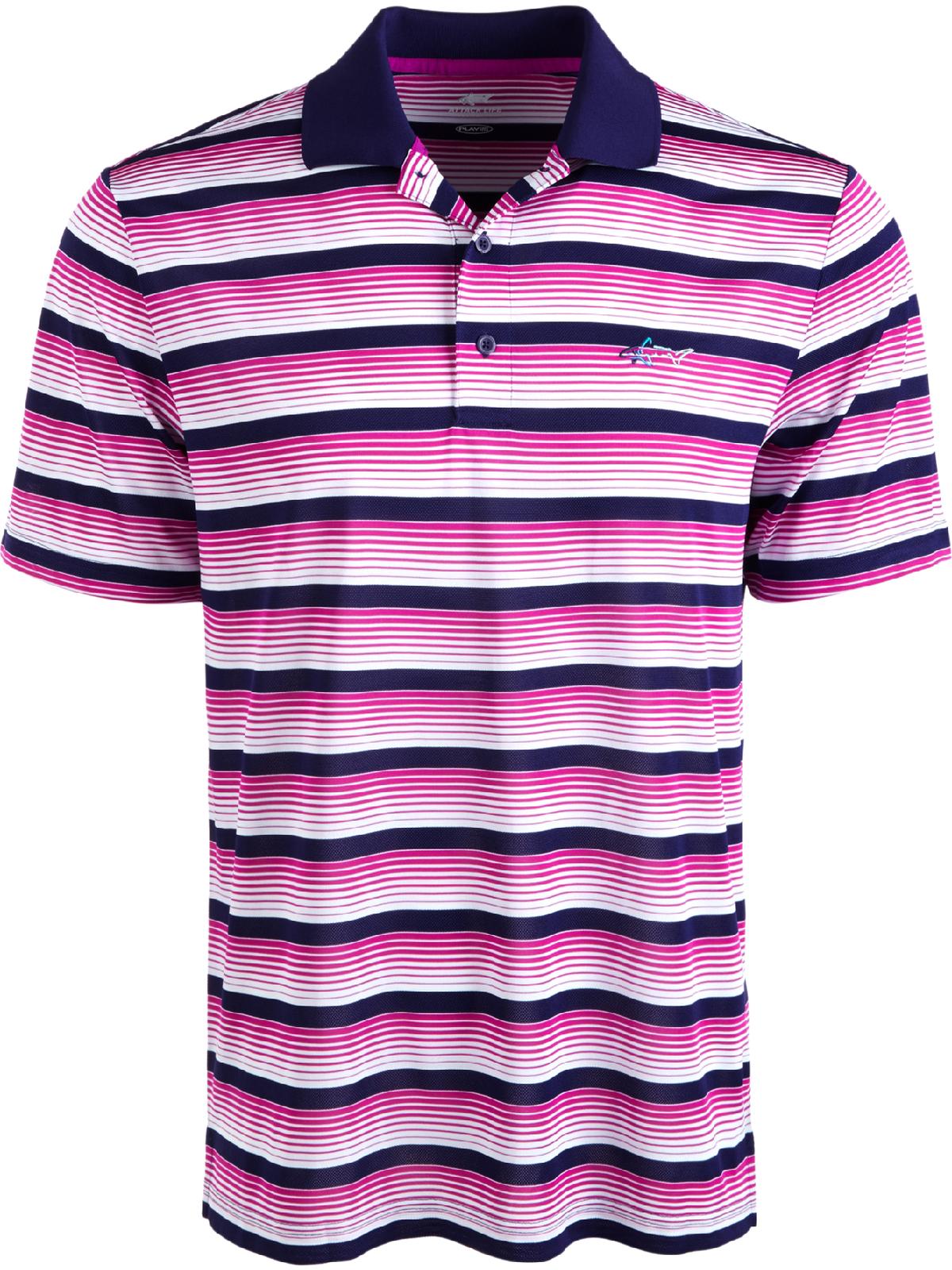 Attack Life By Greg Norman Men's Roadmap Striped Polo Casual Shirt Purple Size L