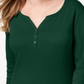 Karen Scott Women's Cotton Henley Top  Green Size XS