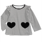 First Impressions Toddler Girl's Striped Hearts Cotton Tunic  Black Size 4 T