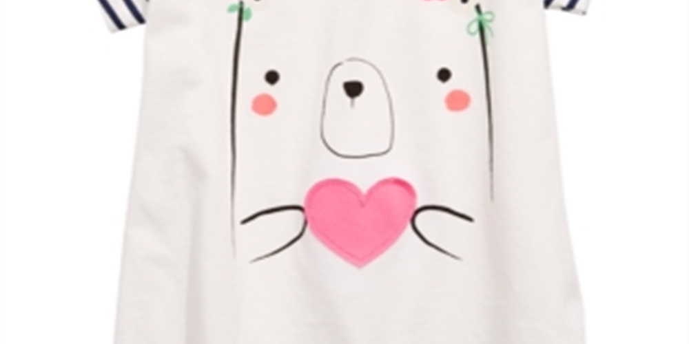 First Impressions Baby Girl's Bear Print Cotton T-Shirt  White Size 3-6M
