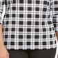 Karen Scott Women's Plaid Turtleneck Top Black-White Size -XL