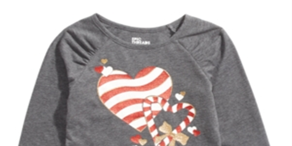 Epic Threads Little Girl's Candy Heart T-Shirt Gray Size -6X