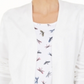 Karen Scott Women's Open Front Cardigan White Size S