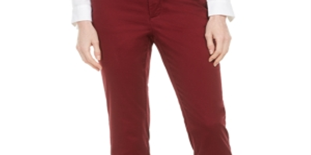Maison Jules Women's Slim Ankle Pants Red Size 4