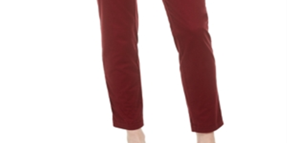 Maison Jules Women's Slim Ankle Pants Red Size 4