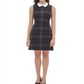 Tommy Hilfiger Women's Contrast Collar a Line Dress Gray Size 14