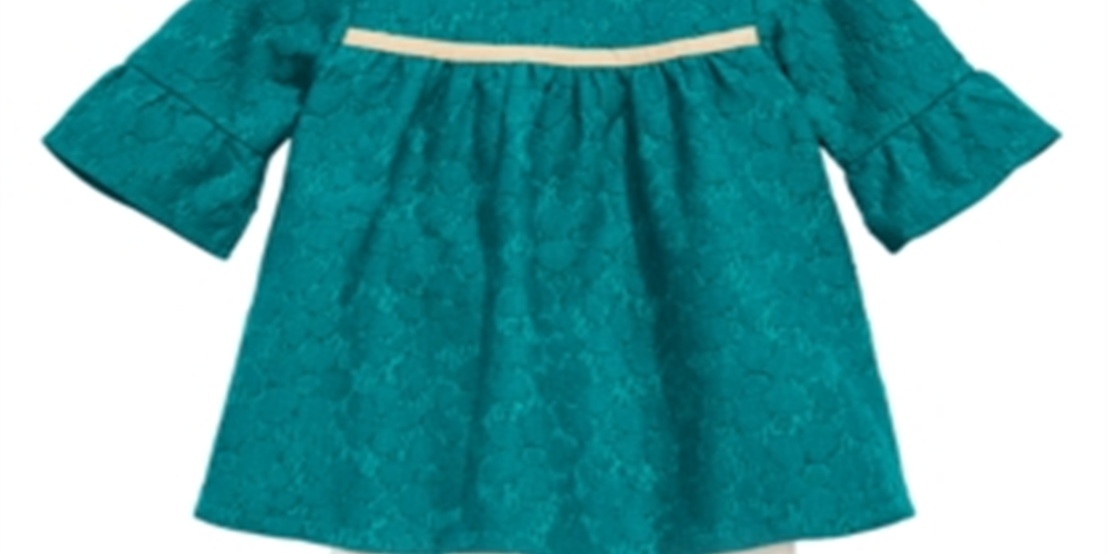 First Impressions Baby Girl's 2 Pc Lace Tunic & Ruffle Leggings Set Green Size 0-3