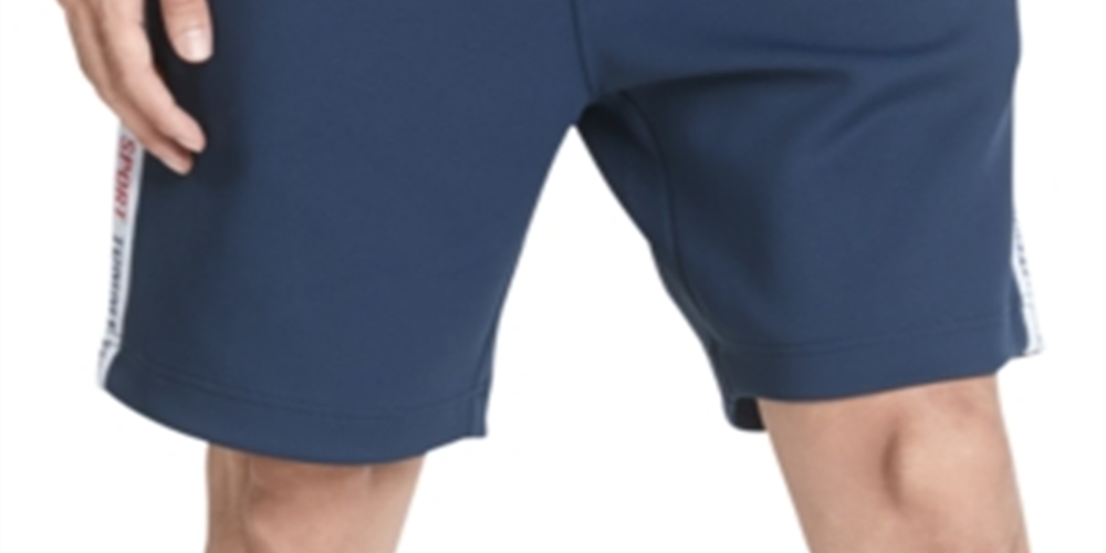 Tommy Hilfiger Men's Arnold Logo Taped Shorts White Size S