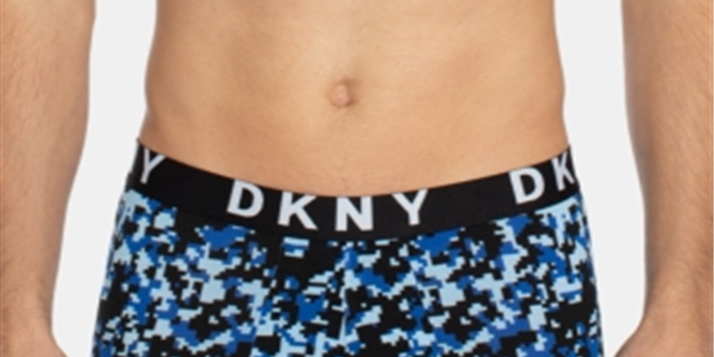 DKNY Men's Printed Modal Boxer Briefs Blue Size Medium