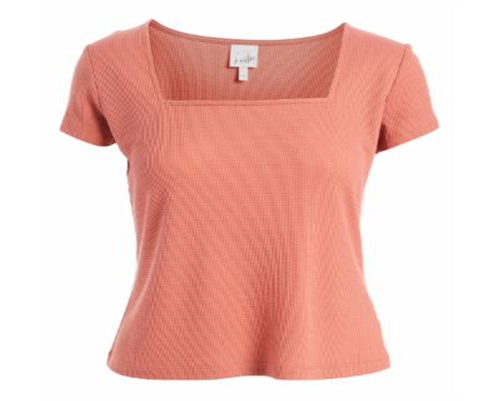 Self Esteem Women's Square Neck Top Pink Size Large