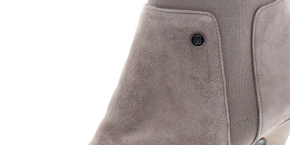 Bandolino Womens Gray Goring Cushioned Bari Pointed Toe Cone Heel Zip-up Leather Booties Brown Size 8 M