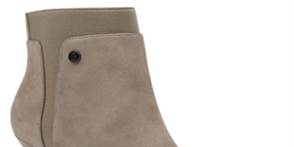 Bandolino Womens Gray Goring Cushioned Bari Pointed Toe Cone Heel Zip-up Leather Booties Brown Size 8 M